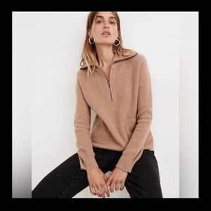 Madewell Do Well Glenbrook Half-Zip Wool Blend Pullover Sweater size xs